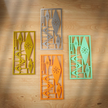 Atomic Triple Diamond Jacks Vintage Style Décor Panels