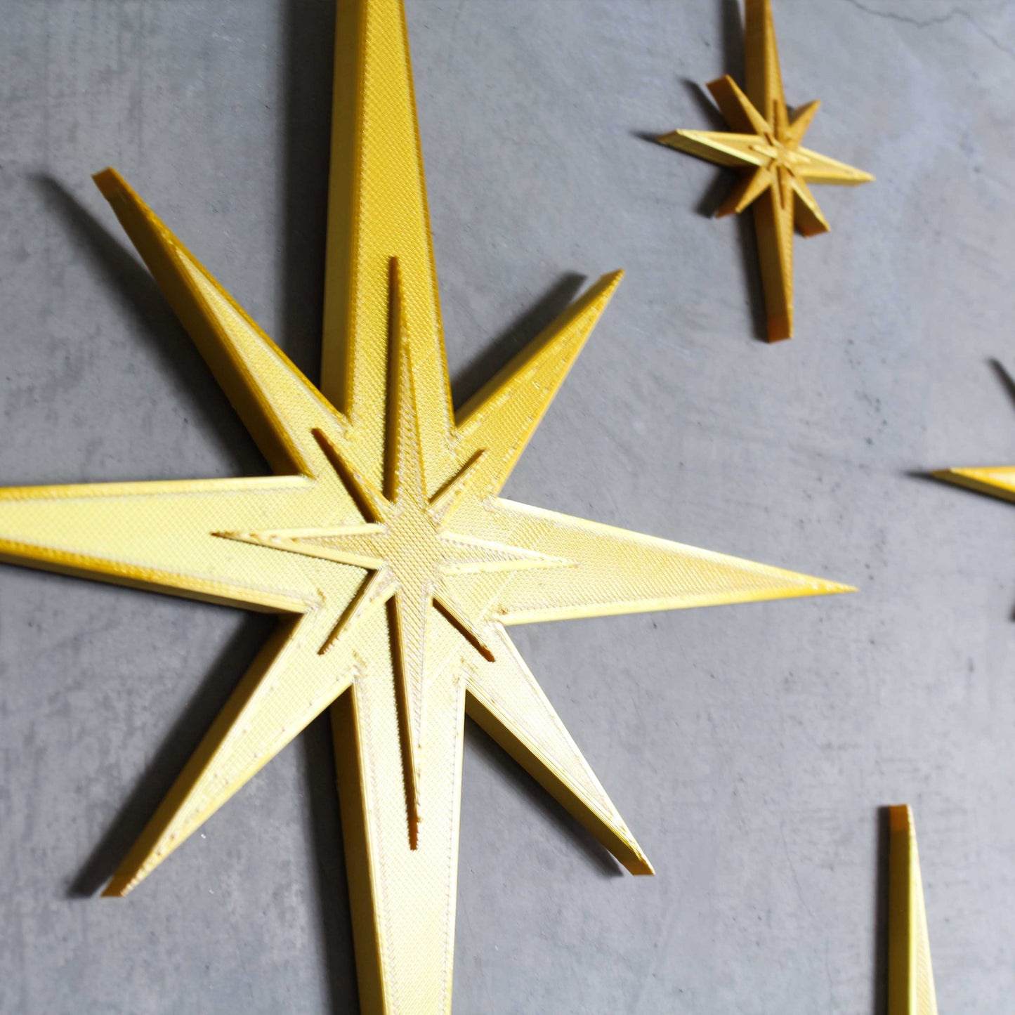 Mid Century Modern Vintage Style Starbursts 4 Piece Set Wall Decor