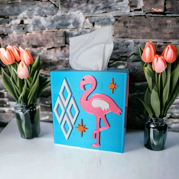 Atomic Flamingo Tissue Box Cover