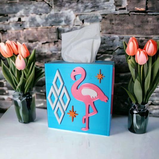 Atomic Flamingo Tissue Box Cover
