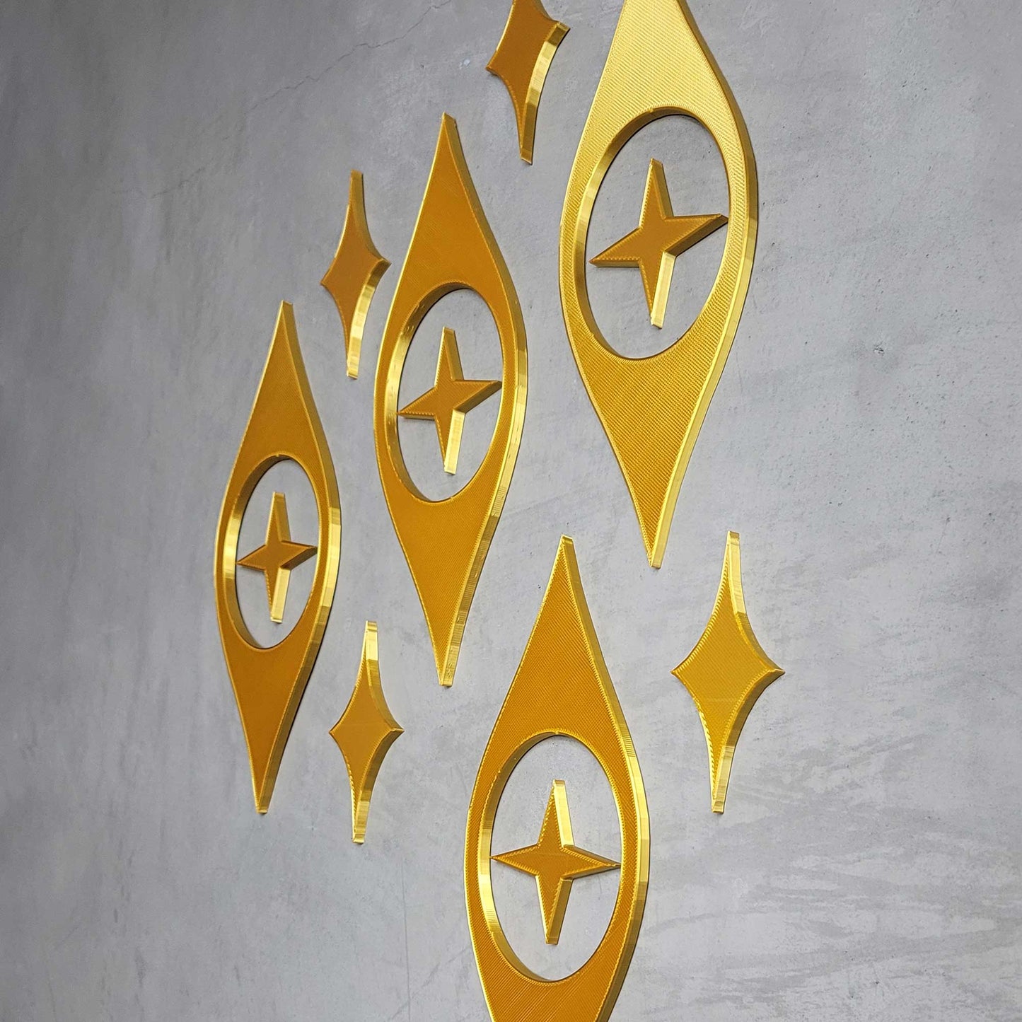 MidCentury Modern Vintage Style Starbursts Diamonds