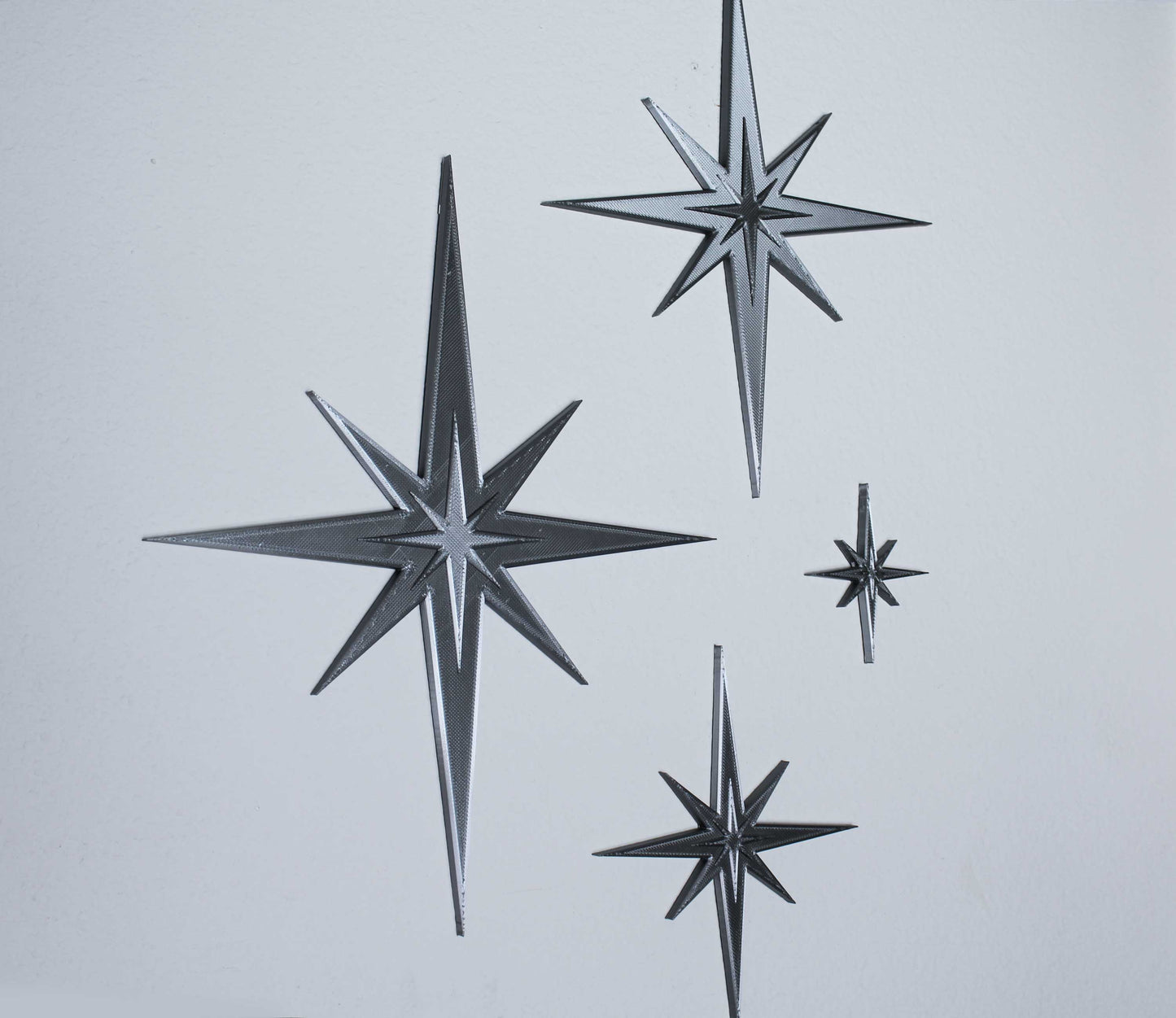 Mid Century Modern Vintage Style Starbursts 4 Piece Set Wall Decor