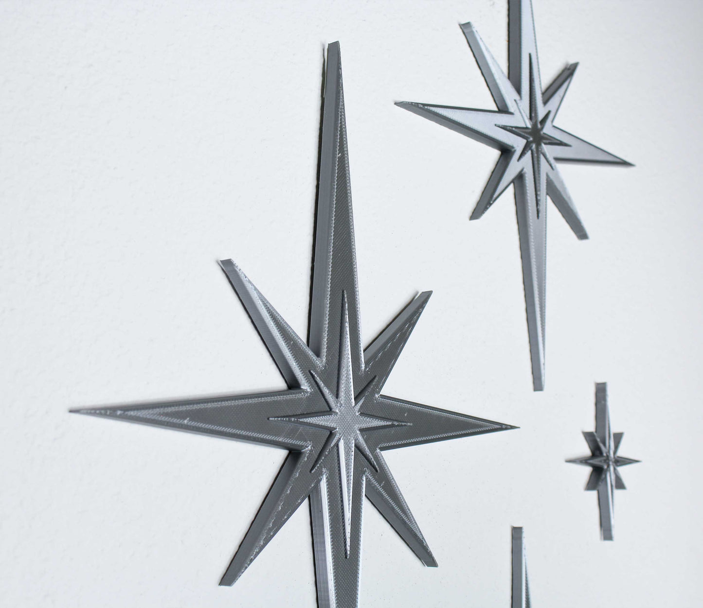 Mid Century Modern Vintage Style Starbursts 4 Piece Set Wall Decor